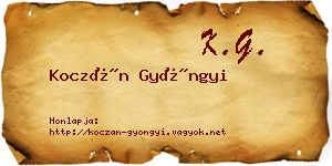 Koczán Gyöngyi névjegykártya